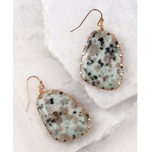 All Eyes On Me Stone Drop Earrings, Kiwi Stone